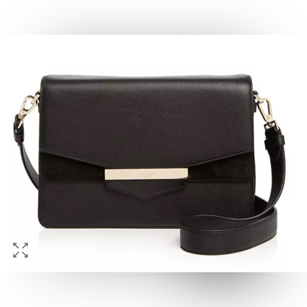 Kate Spade New York Carmel Court Kaela Black Crossbody Bag Leather Suede Fall